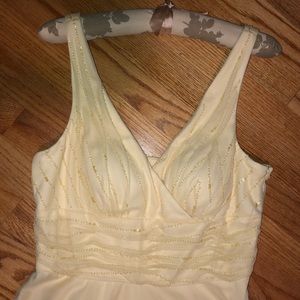 JS Boutique Pale Yellow Beaded Tea Dress